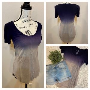 American Eagle Soft & Sexy Dip Dye T Shirt Short Sleeve Tee Scoop Neck Ombré Top